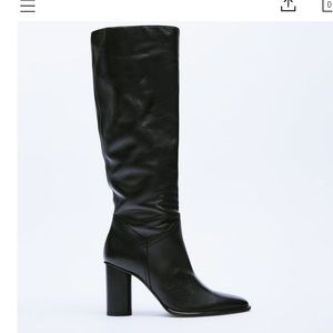 Zara black knee high boot